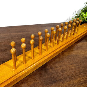 Vintage Wooden Tie Rack Wall Mount Butter Pat Display Pegs 20"